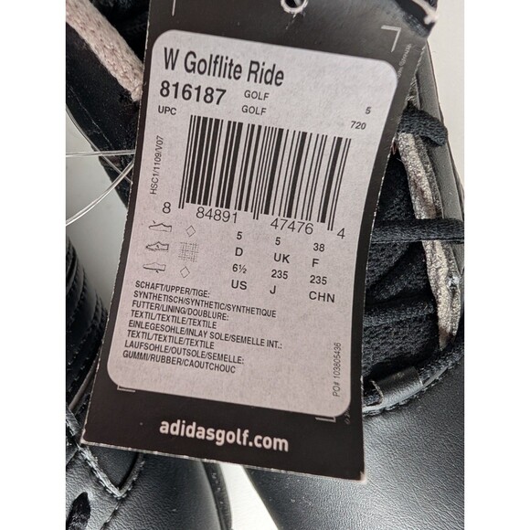 Adidas Golflite Ride Shoes Golf Cleats Womens Size 6.5 D Black Traxion Sole - Picture 2 of 12